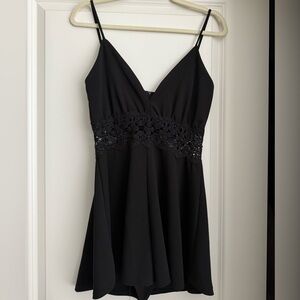Elegant Black Lace Romper